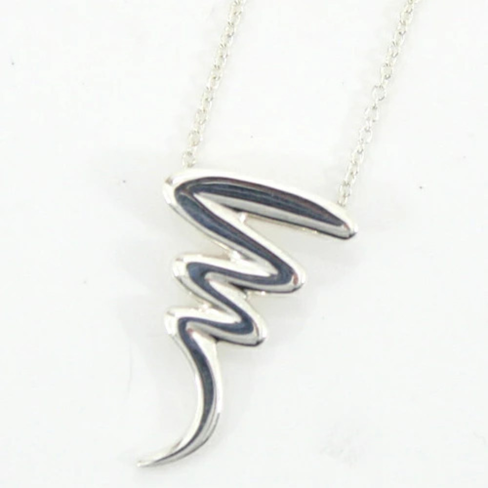 TIFFANY Co Scrile Pendant Necklace Paloma Picasso Sterling Silver
